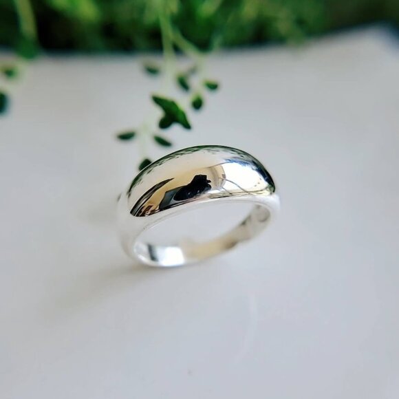 Dome Ring, Sterling Silver Women Ring, Art Deco Ring, Statement Jewelry, Chunky - Picture 7 of 9